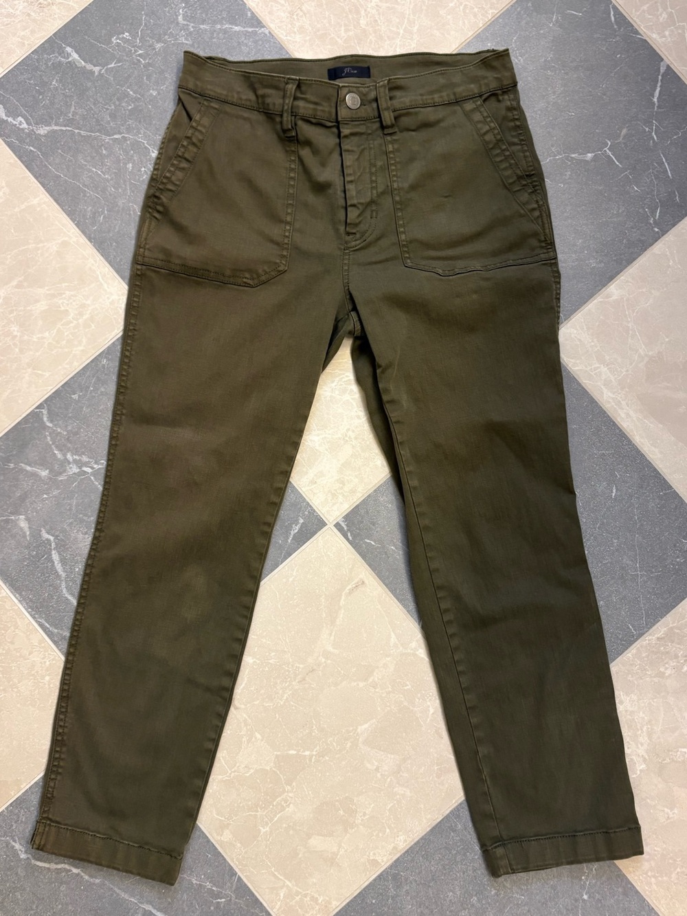 Women’s J. Crew Slim Patch Pocket Olive Green  Ankle Pants